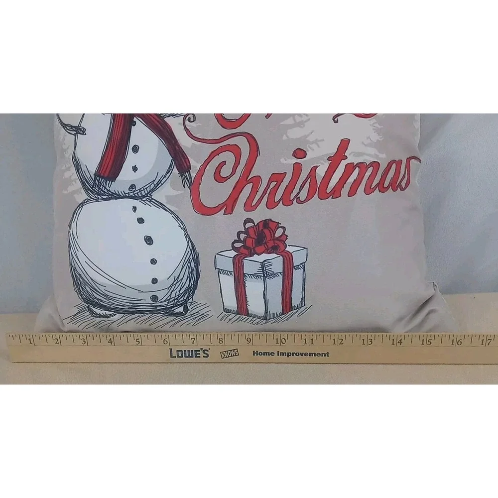 Merry Christmas Throw Pillow‎ Snowman Decorative Holiday Couch Pillow Decoration